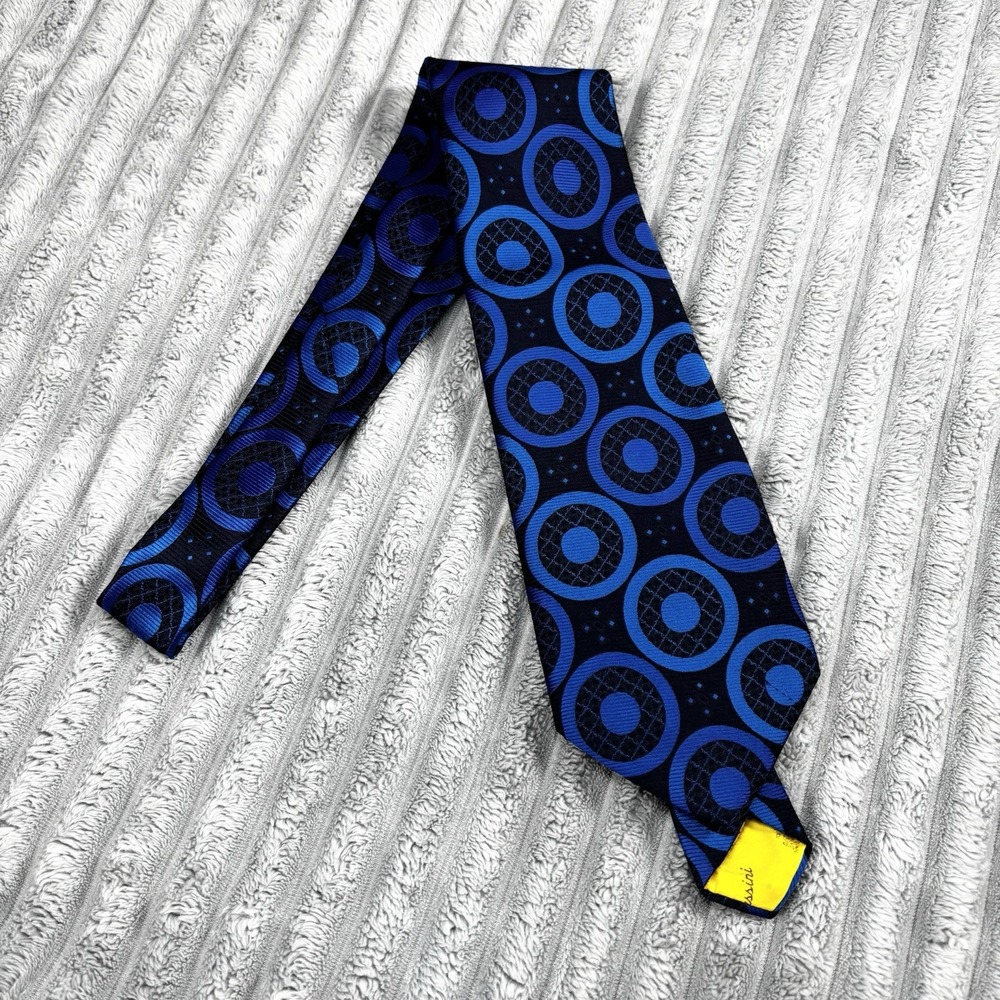 Lyttons by Oleg Cassini Burma Blue Circle men's 57 "‎ tie